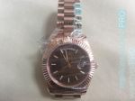 New Upgraded Rolex Day-Date Brown Dial Rose Gold Men's Watch